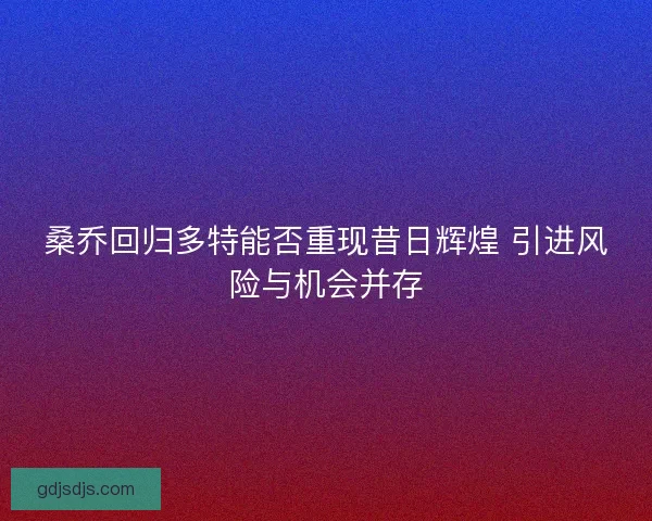 桑乔回归多特能否重现昔日辉煌 引进风险与机会并存